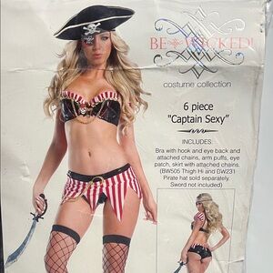 Be Wicked Captain Sexy Costume - Black and Red